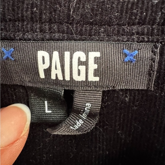 PAIGE Men's BLACK Langford Long Sleeve Corduroy Shirt in Large - Picture 4 of 5